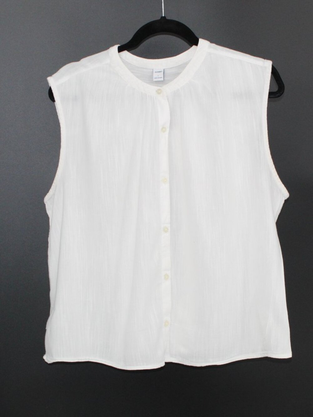 Old Navy Calla Lily 2 White Cotton Sleeveless Blouse‎ Sz Lg Light Cottagecore